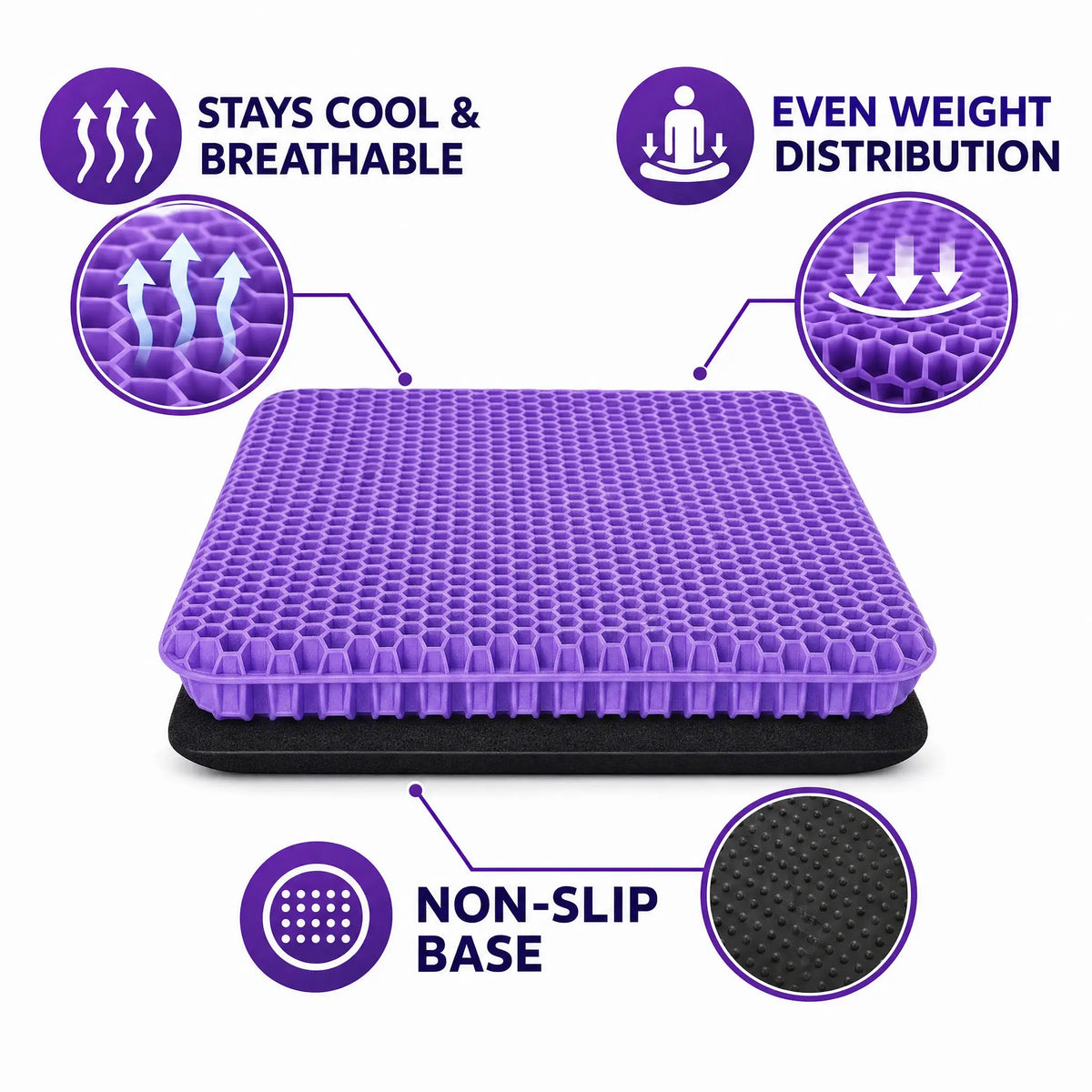 Ergonomic Gel Honeycomb Seat Cushion